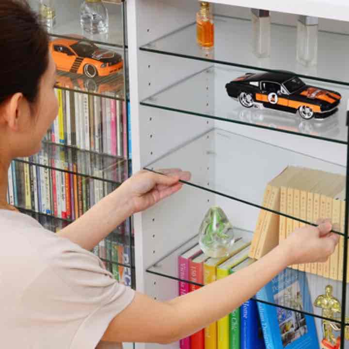 コレクションラック　ロータイプ　深型　DBR/WH