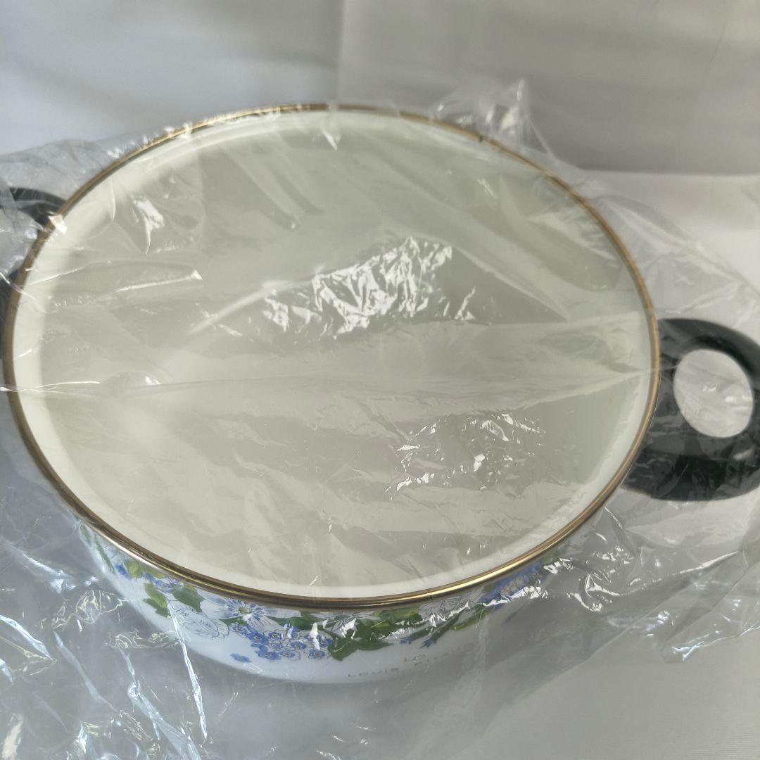 新品未使用 ルイピトー 両手鍋20cm 加温トレー付 LP　フランス　花柄