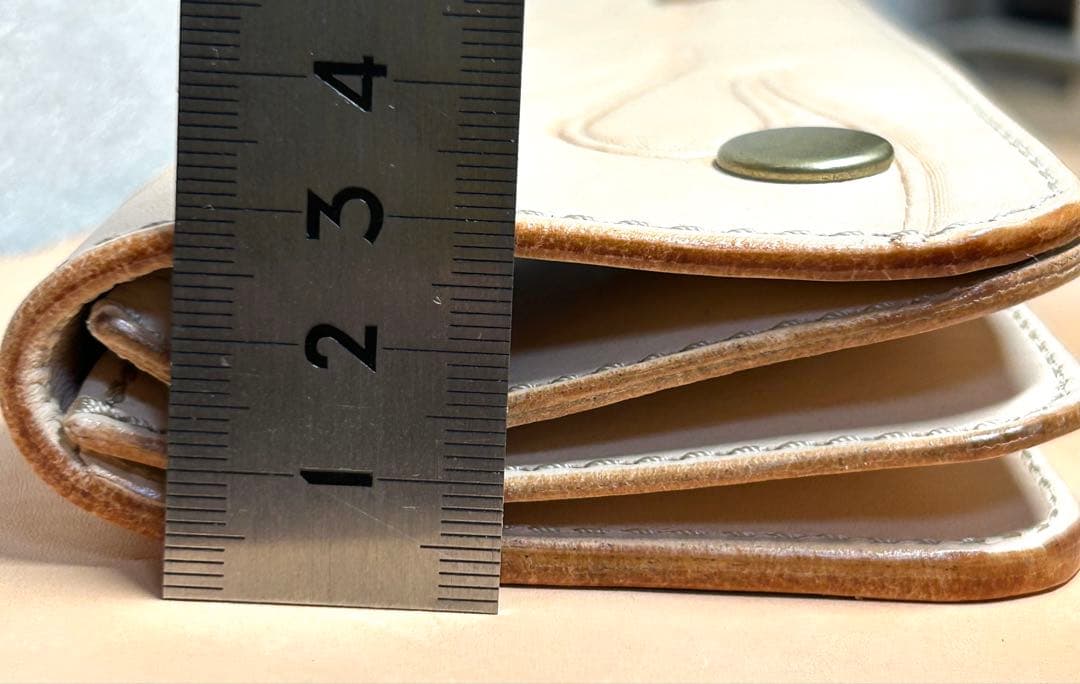 トラッカーウォレット　ヌメ革　ロング　3層　アメカジ　バイカー　コンパクト財布