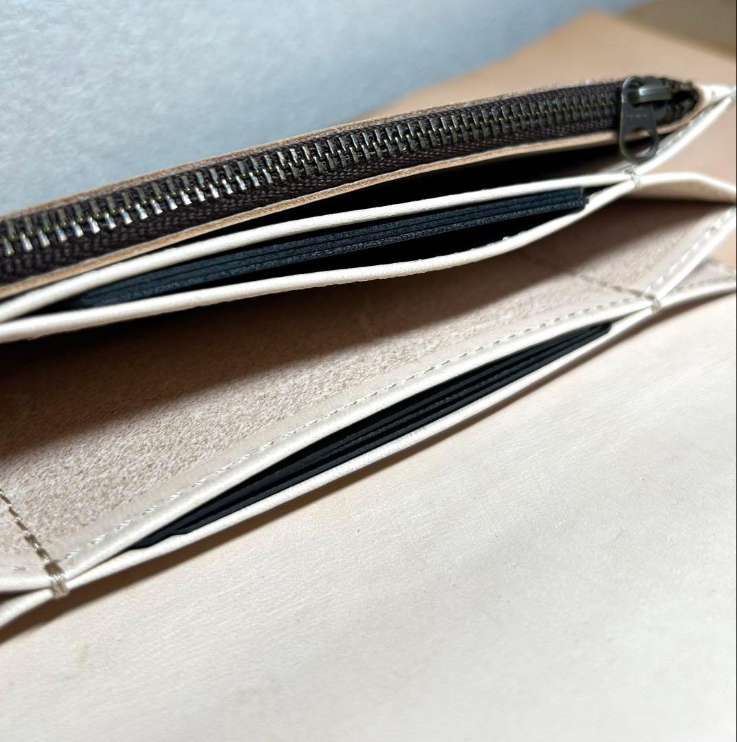 トラッカーウォレット　ヌメ革　ロング　3層　アメカジ　バイカー　コンパクト財布