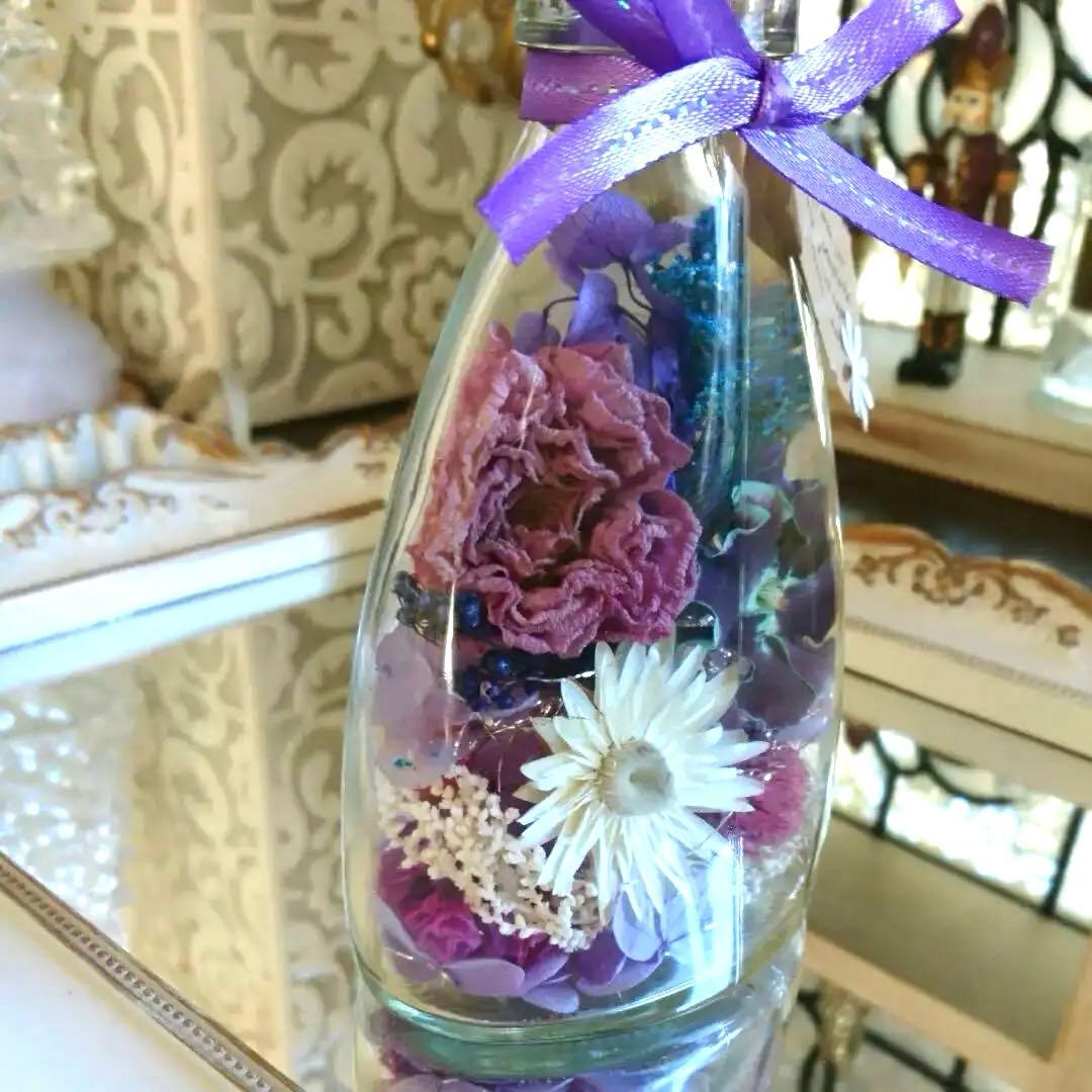 ◆ハーバリウム ＃168 お花いっぱい華やかbottle.:*:・