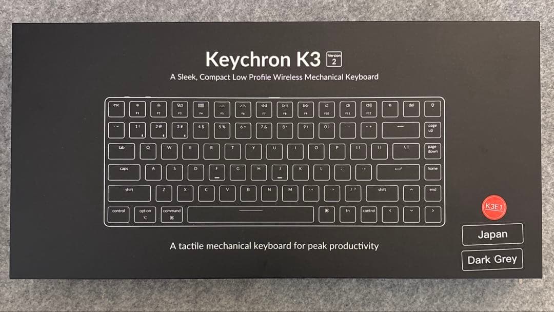 Keychron K3 V2 RGB ホットスワップ対応 赤軸 ロープロファイル