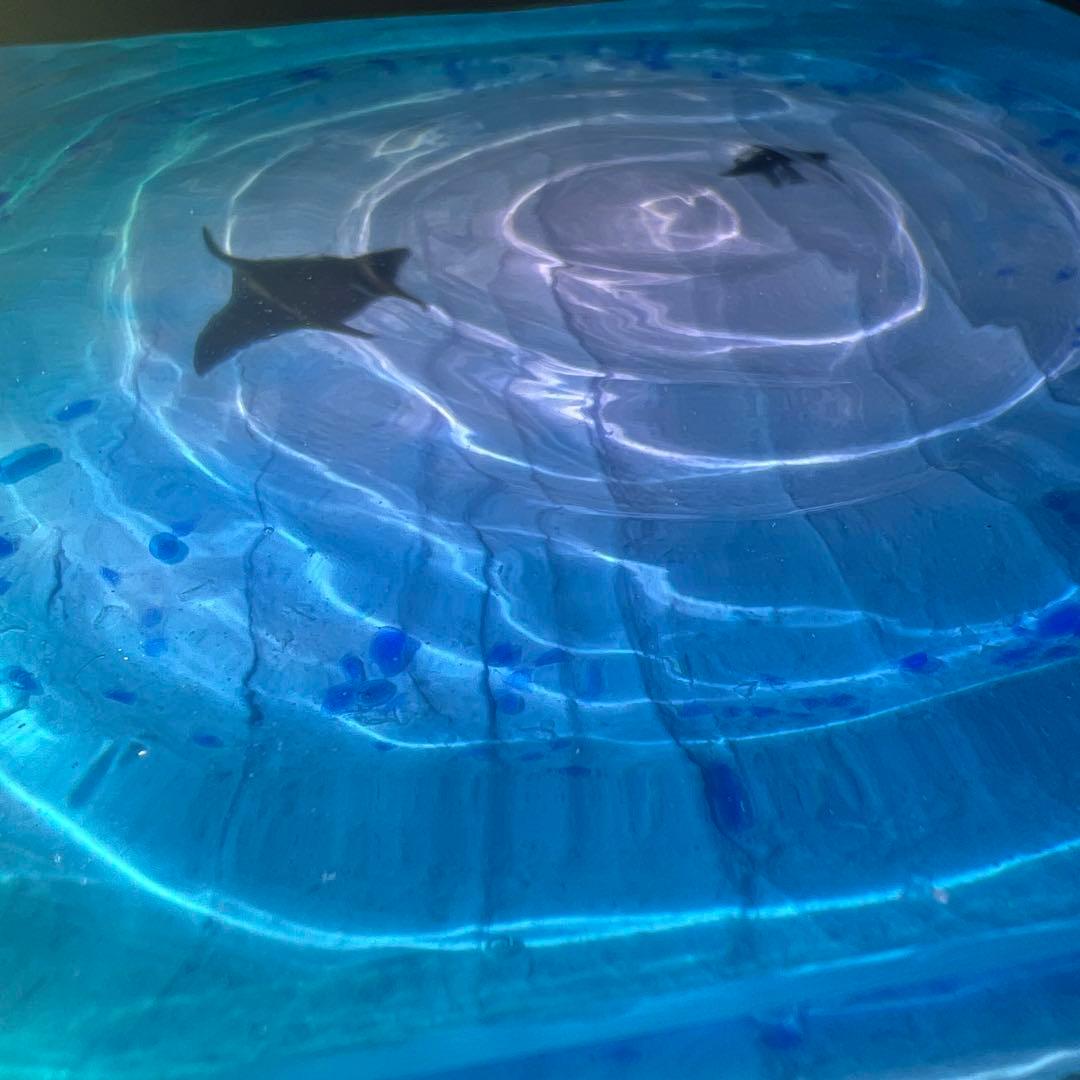 【波紋アート⑦】マンタの遊泳／砂紋／15cmスクエア／ナチュラルサンド／枠なし