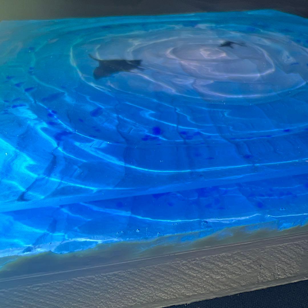 【波紋アート⑦】マンタの遊泳／砂紋／15cmスクエア／ナチュラルサンド／枠なし