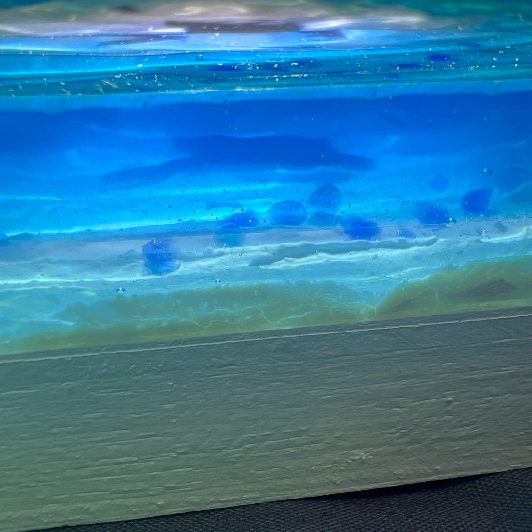 【波紋アート⑦】マンタの遊泳／砂紋／15cmスクエア／ナチュラルサンド／枠なし