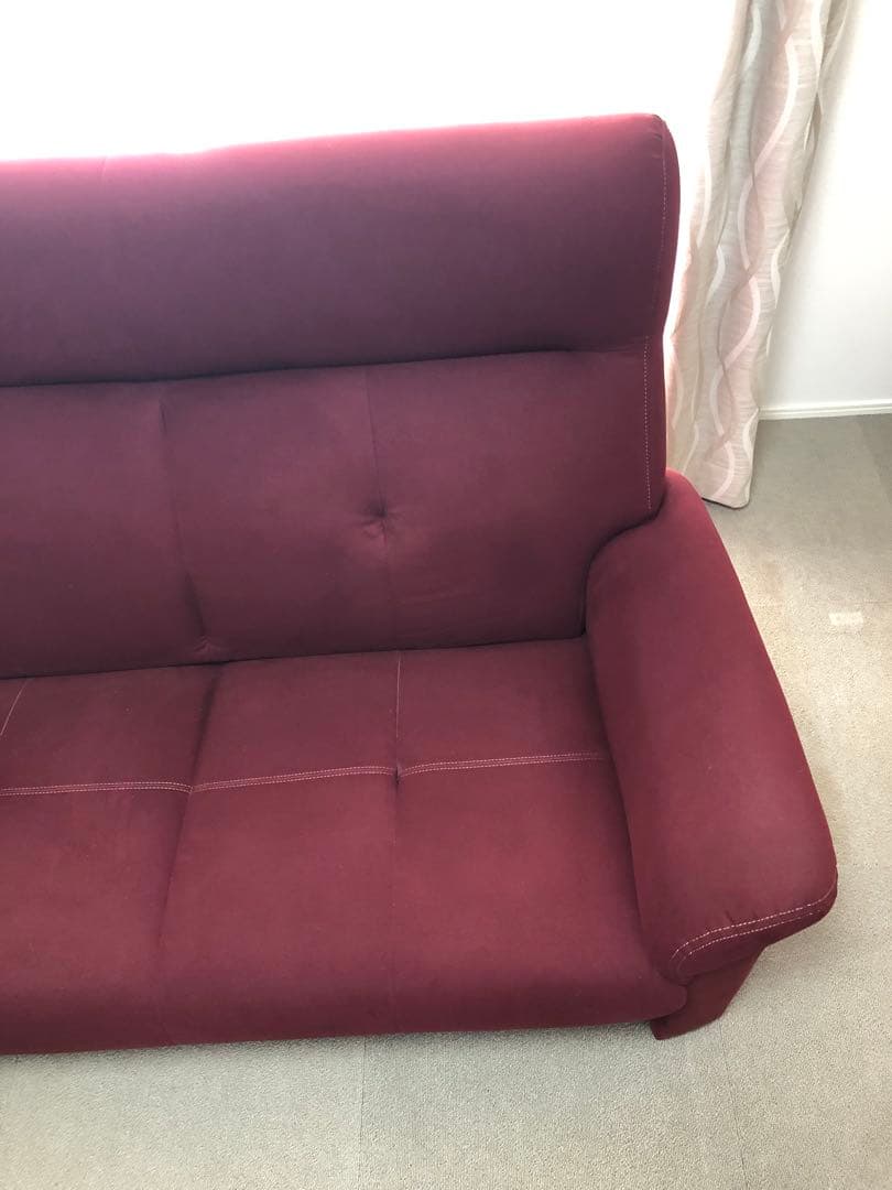 引き取り可能【美品】村内家具 2人掛けソファ 村内ファニチャー ボルドー ワイン