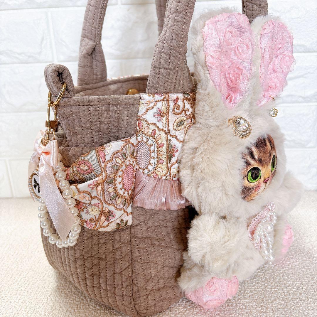 コヤンイサムチョン　サイドポケットトートバッグ　ブラウン　サンダーちゃん　うさぎ