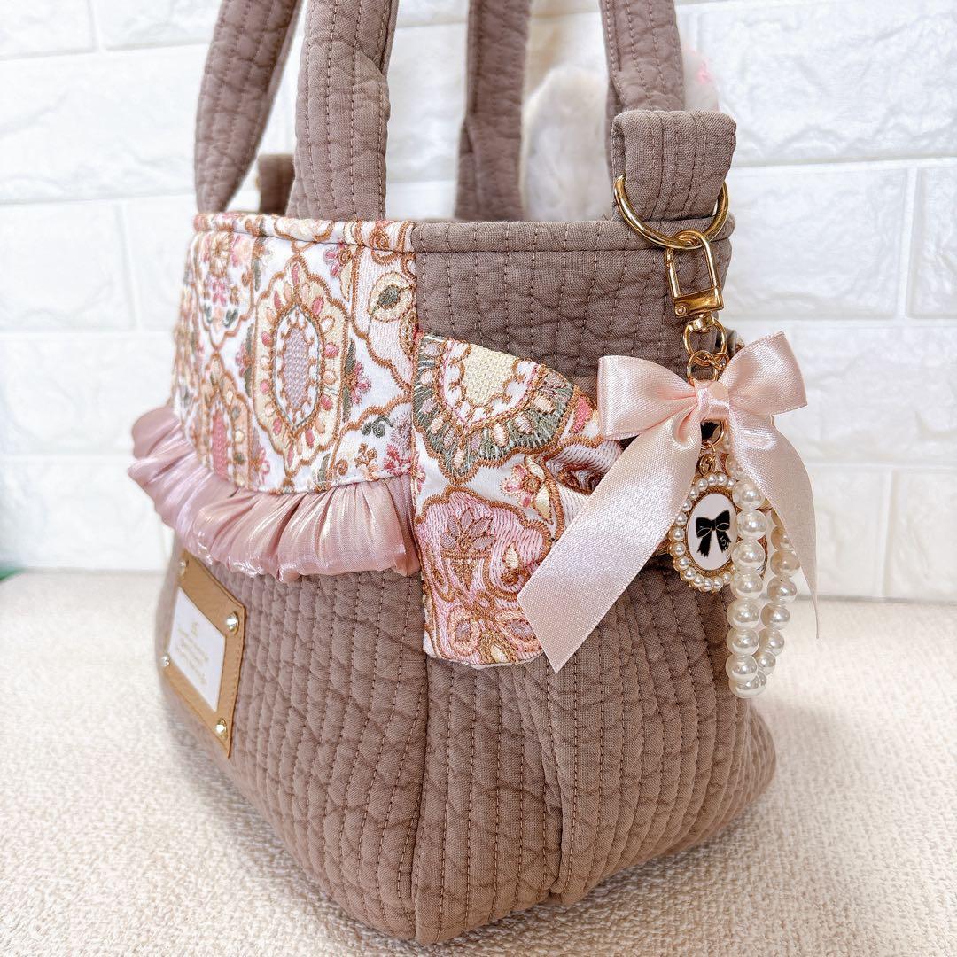 コヤンイサムチョン　サイドポケットトートバッグ　ブラウン　サンダーちゃん　うさぎ