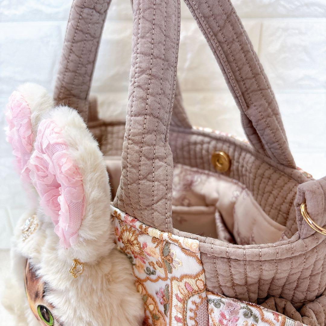 コヤンイサムチョン　サイドポケットトートバッグ　ブラウン　サンダーちゃん　うさぎ