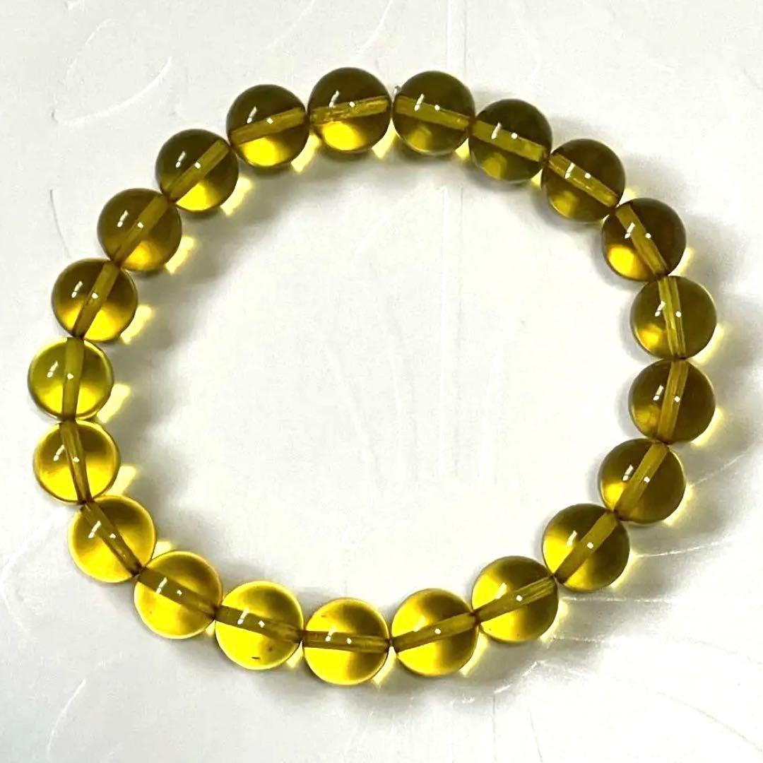 最終値❗️【新品】アンバー(天然琥珀)φ10mm玉ブレスレット　内径6.0cm