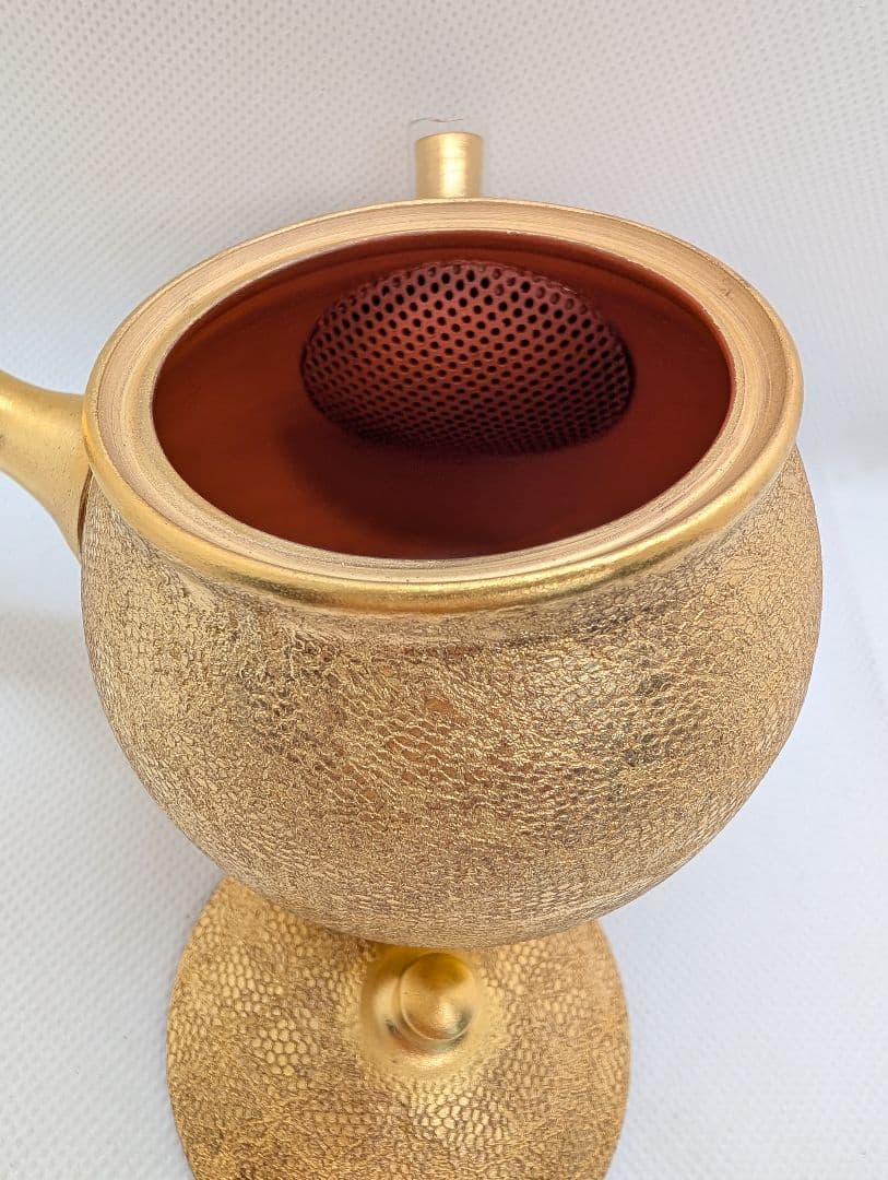 【未使用・保管品】常滑焼　壷型全金雅急須　260cc 工芸品　名品　木箱