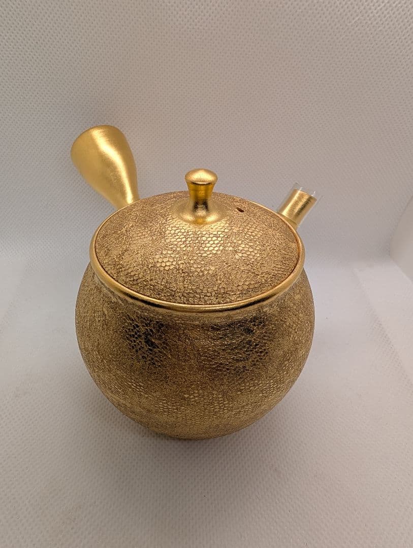 【未使用・保管品】常滑焼　壷型全金雅急須　260cc 工芸品　名品　木箱