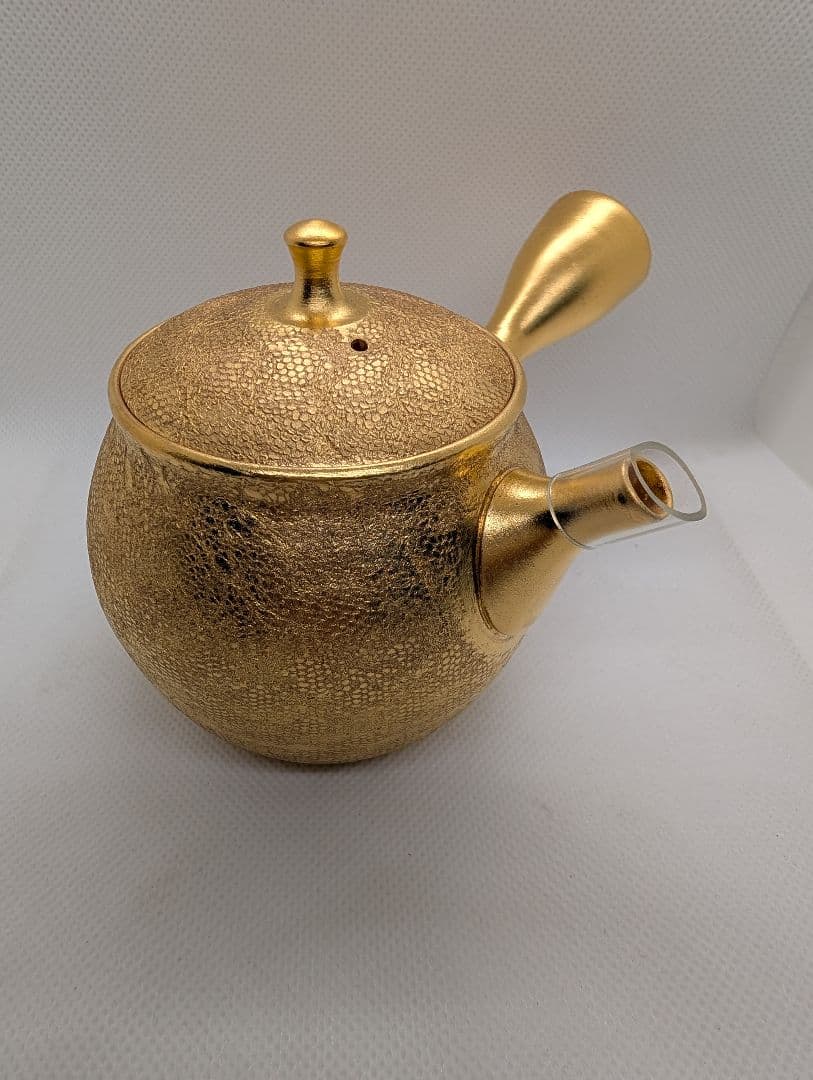 【未使用・保管品】常滑焼　壷型全金雅急須　260cc 工芸品　名品　木箱