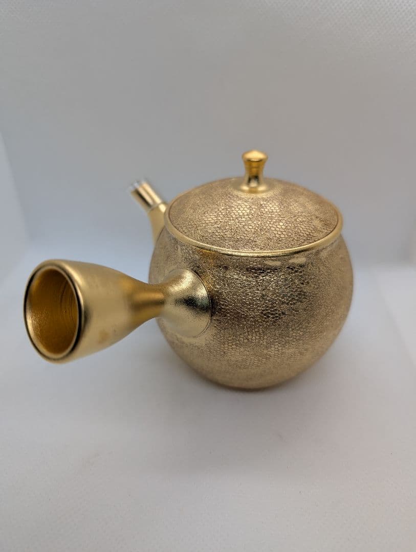 【未使用・保管品】常滑焼　壷型全金雅急須　260cc 工芸品　名品　木箱