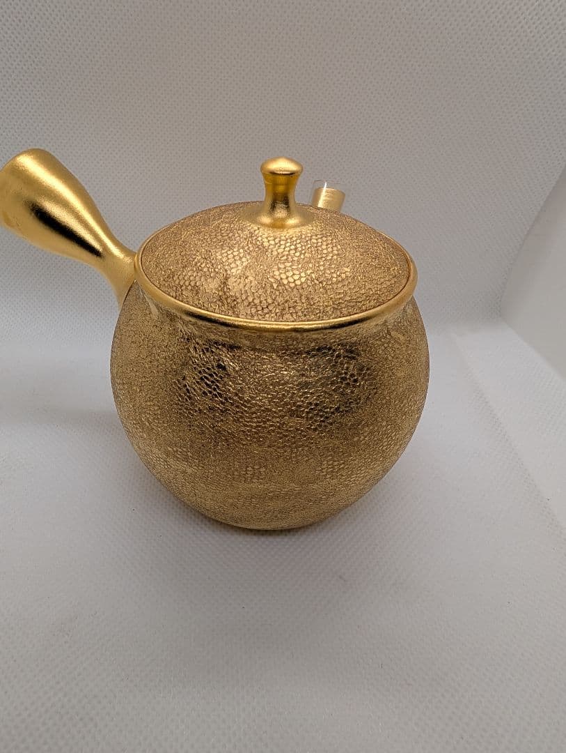 【未使用・保管品】常滑焼　壷型全金雅急須　260cc 工芸品　名品　木箱