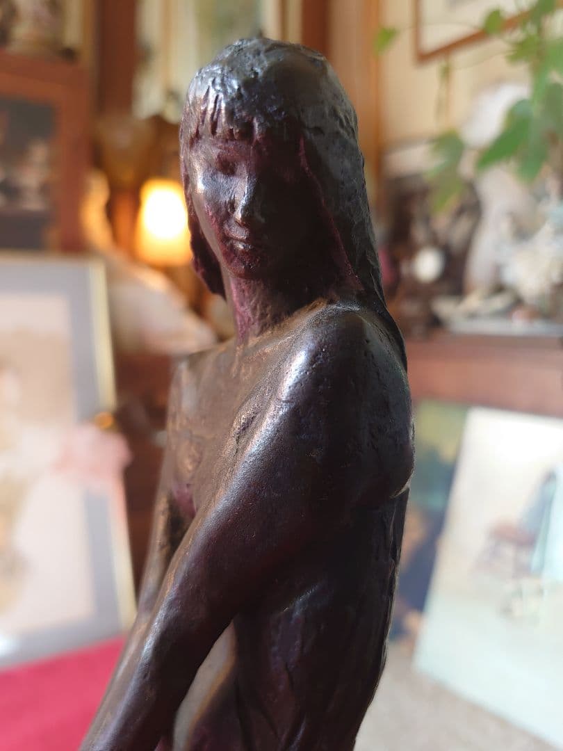 浦山一雄 『想い』K.URAYAMA ブロンズ女性像 西洋彫刻 オブジェ
