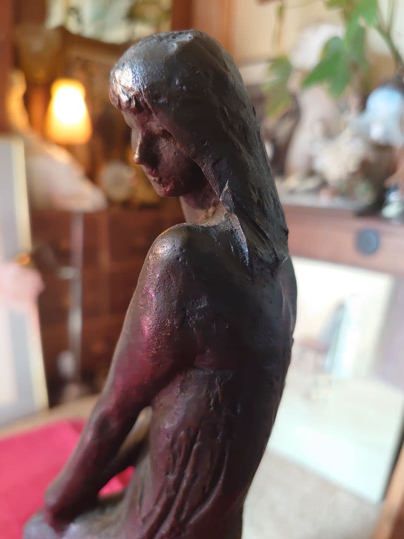 浦山一雄 『想い』K.URAYAMA ブロンズ女性像 西洋彫刻 オブジェ