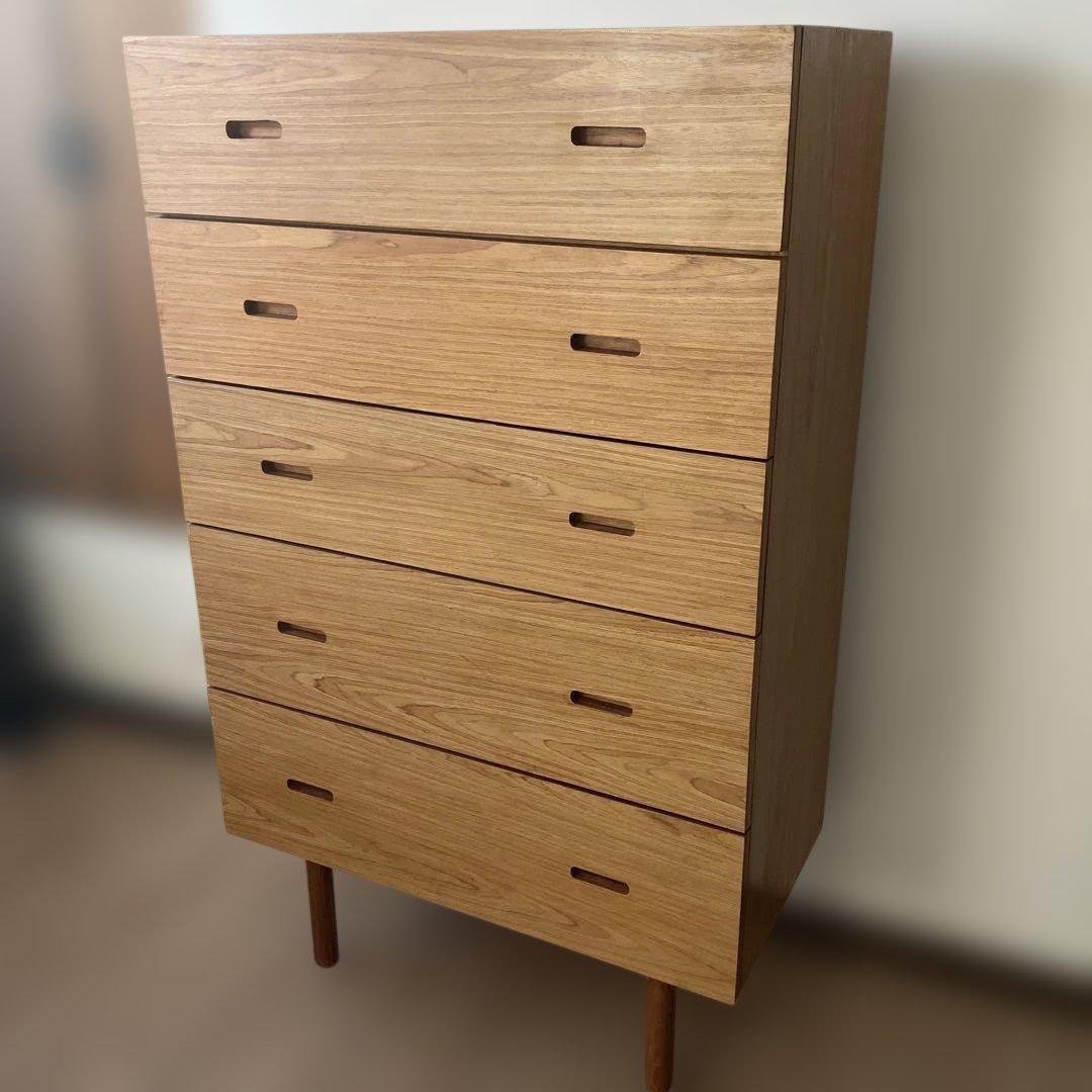 北欧スタイル　5段 チェスト タンス