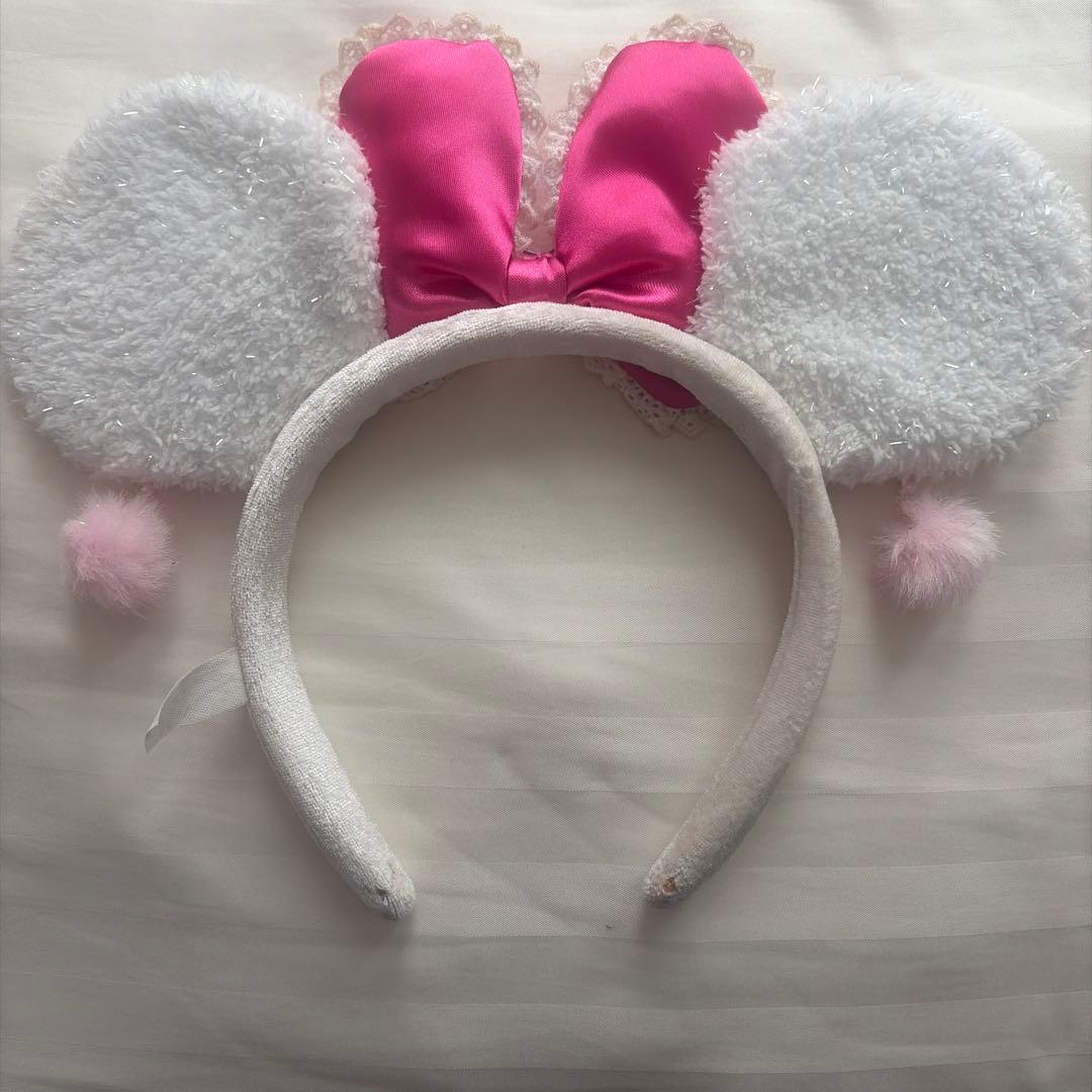 ディズニー　ミニー　カチューシャ　イヤリング　白