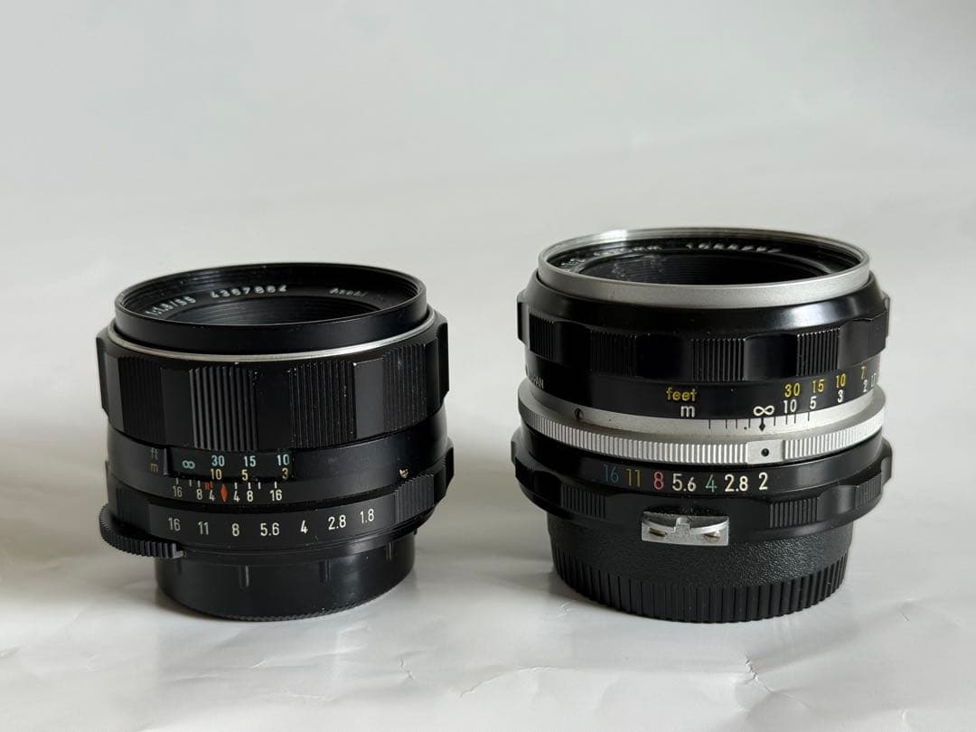 レンズ2本　Nikkor 50mm & Super-Takumar 55mm
