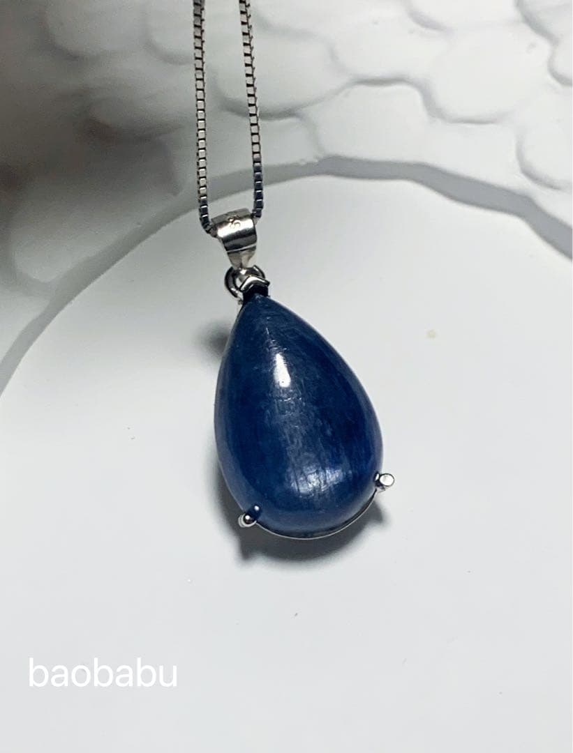 SV925 カイヤナイト　パワーストーン　開運　雫　ドロップ　涙型　ペンダント