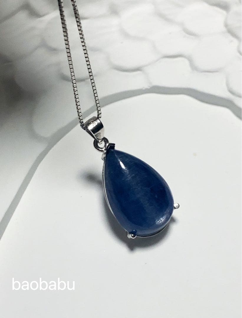 SV925 カイヤナイト　パワーストーン　開運　雫　ドロップ　涙型　ペンダント