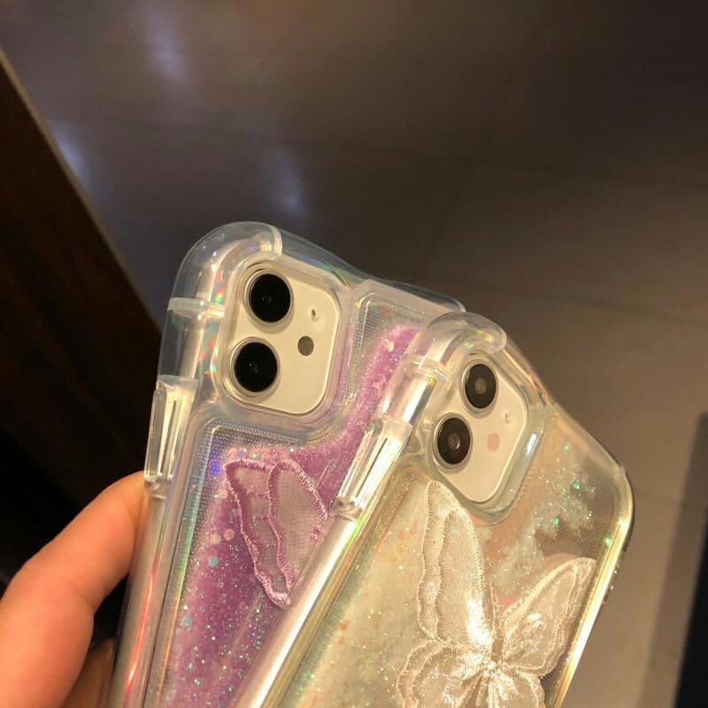 Vかわいい蝶はiphone12Pro MAX/x/xs/xrハンドケース7/8