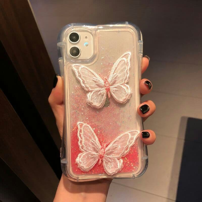 Vかわいい蝶はiphone12Pro MAX/x/xs/xrハンドケース7/8
