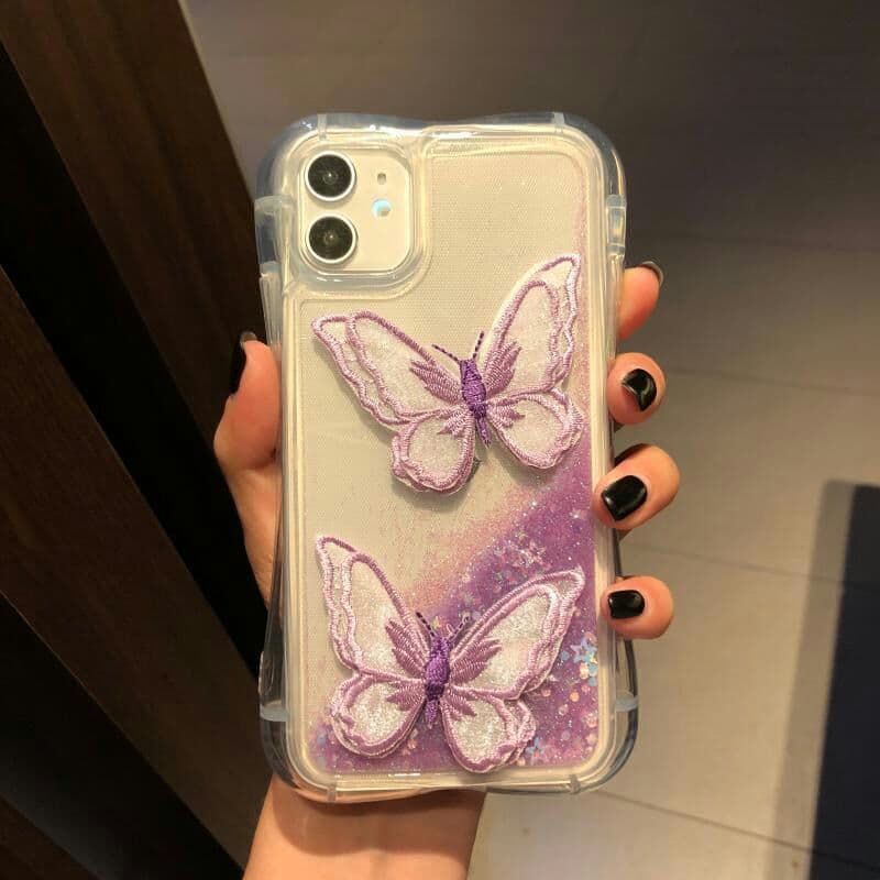 Vかわいい蝶はiphone12Pro MAX/x/xs/xrハンドケース7/8