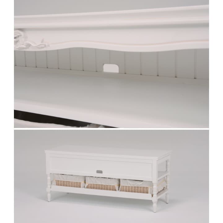 姫系　プリンセス　バスケット3つ付　リビングボード　ローボード