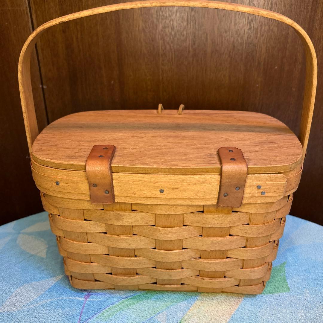 貴重 ロンガバーガーlongaberger 木製バスケット小物入れ ヴィンテージ