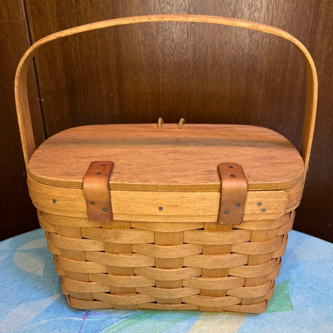 貴重 ロンガバーガーlongaberger 木製バスケット小物入れ ヴィンテージ