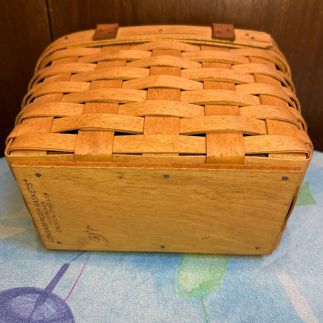 貴重 ロンガバーガーlongaberger 木製バスケット小物入れ ヴィンテージ