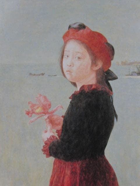 大津英敏、【帰船】、希少な大判額装用画集より、美品、日本人画家、新品額装付