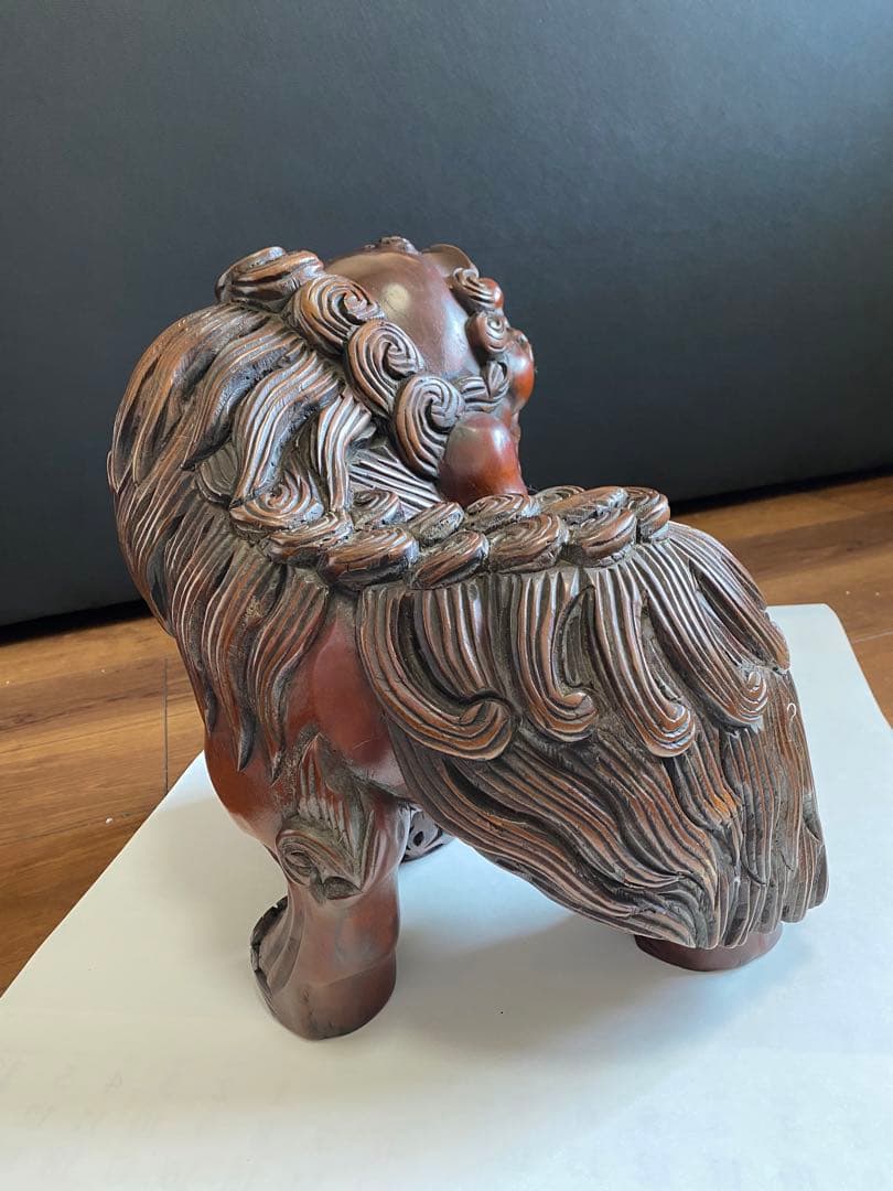 獅子 彫刻 木製獅子像 家の御守り 中国芸術品