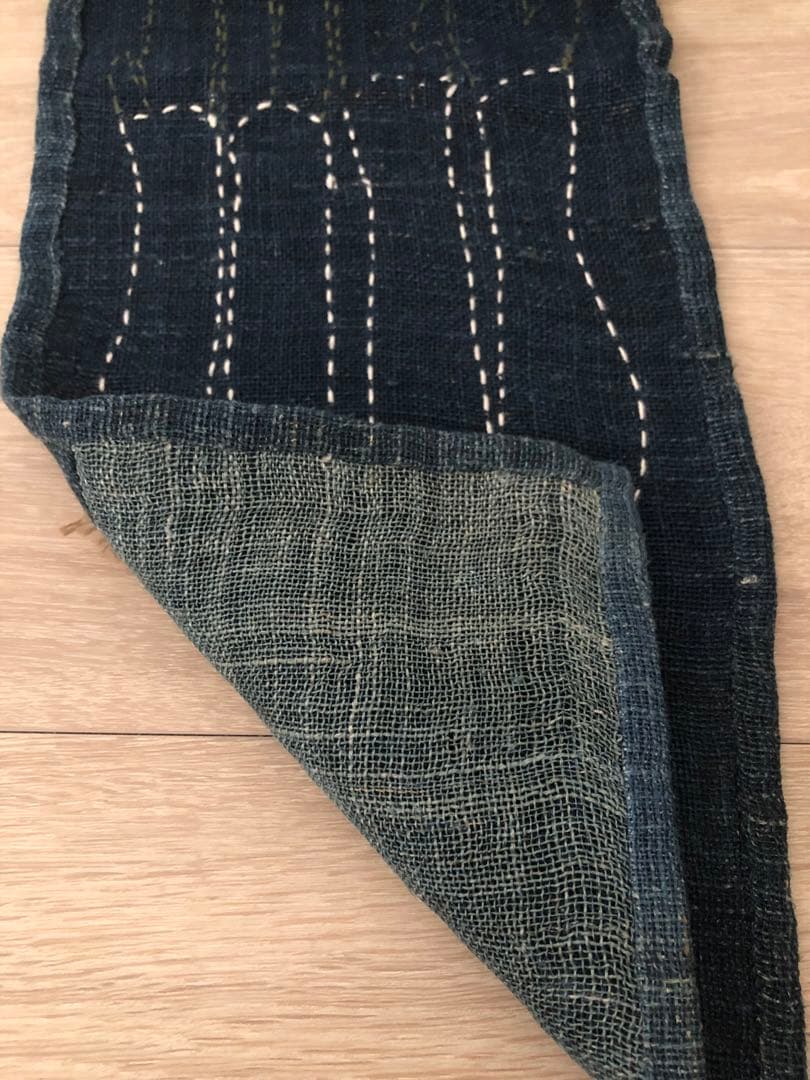 ハンドメイド☆古布 着物 絣 タペストリー パッチワーク 刺し子 野菜 玉ねぎ