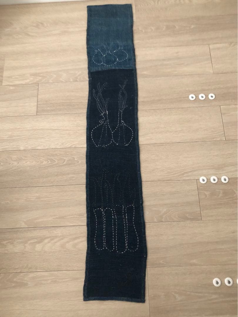 ハンドメイド☆古布 着物 絣 タペストリー パッチワーク 刺し子 野菜 玉ねぎ