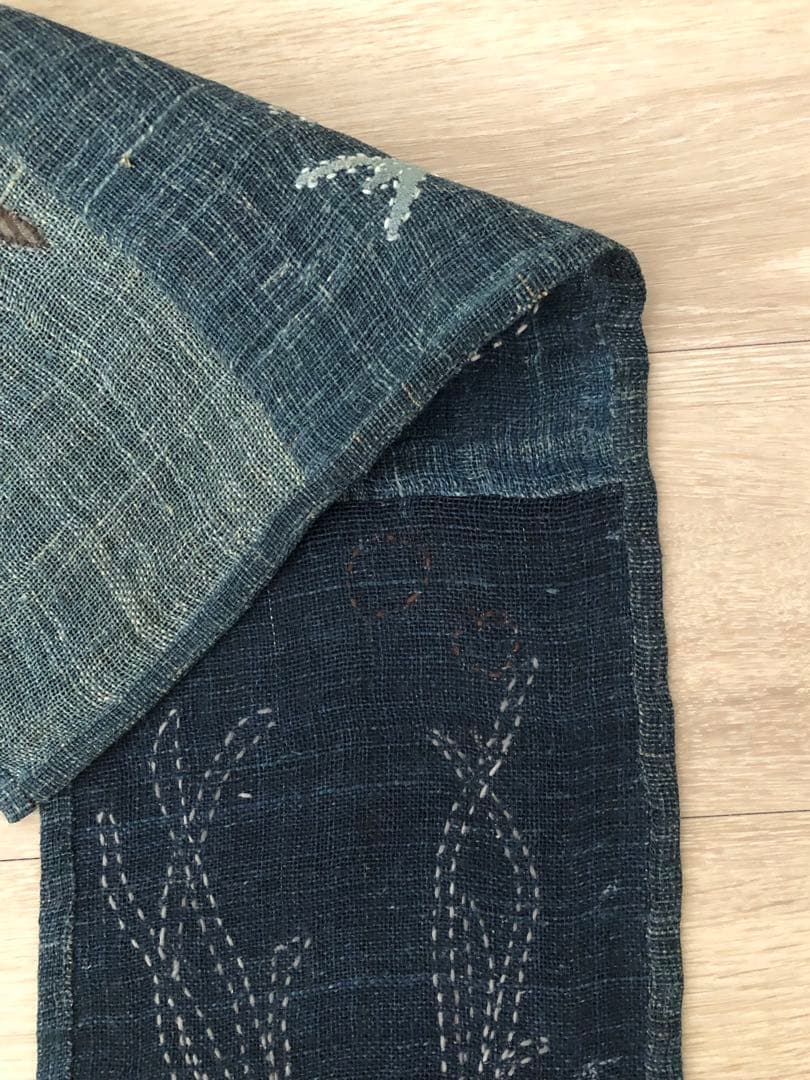 ハンドメイド☆古布 着物 絣 タペストリー パッチワーク 刺し子 野菜 玉ねぎ