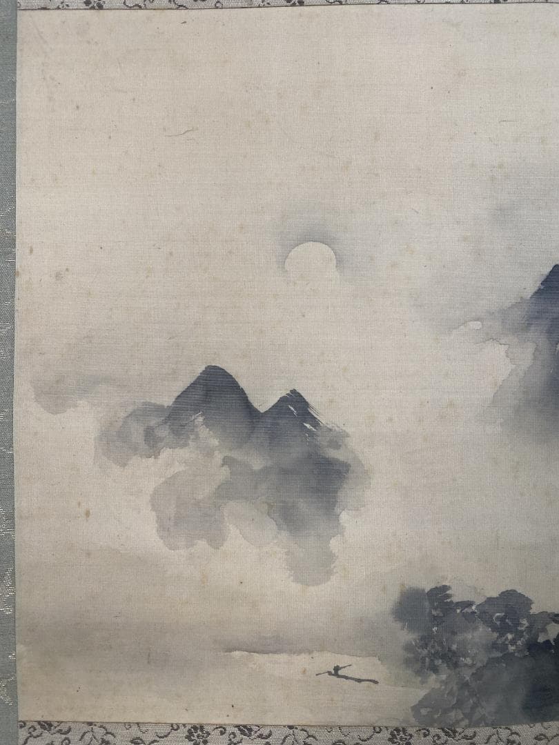 a*o様 垣内雲嶙(りん)『月松図』横物 四条派 飛騨国高山生まれ 塩川文麟師事