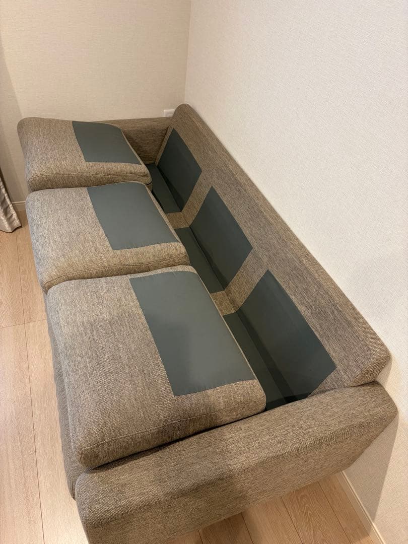 ニトリ 布張りカウチソファ本体 (CA2 DR-BE) ※オットマン別出品