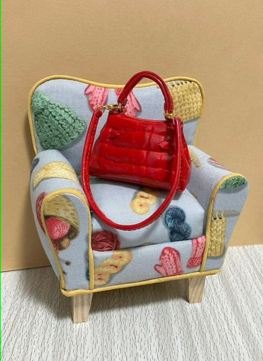 ★ハンドメイド★ ミニチュア クロコダイル風 2wayバッグ  レッド