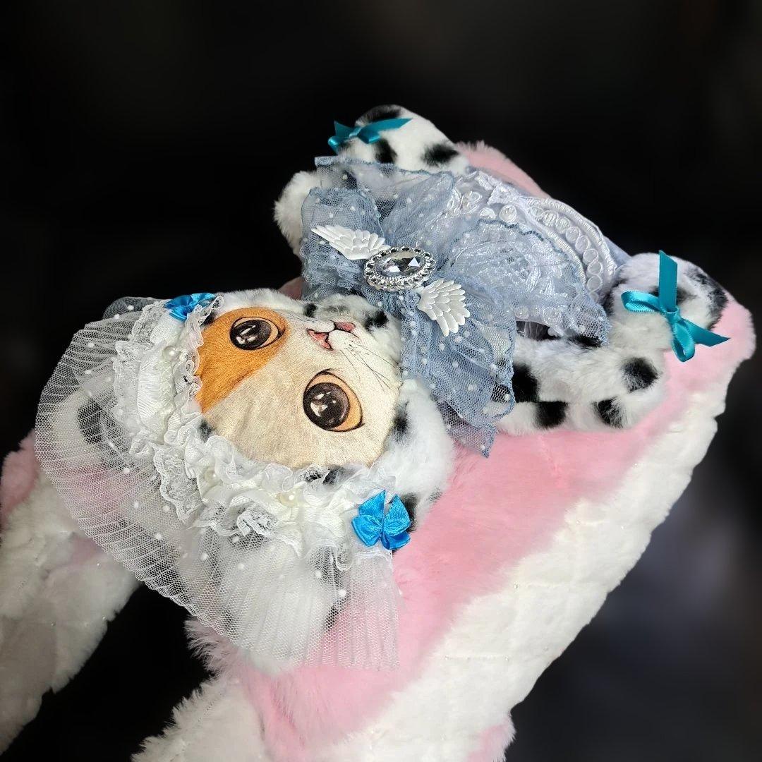 ゆ*ら様 コヤンイサムチョン♥️バレンタイン　デカニャンコ　ピンクファーホワイト