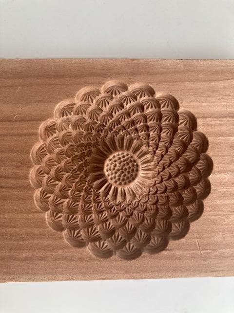 古道具　木型　干菓子　八重菊