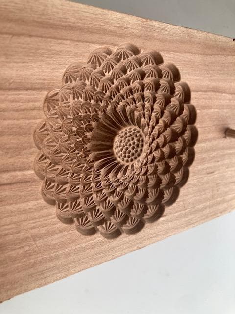 古道具　木型　干菓子　八重菊