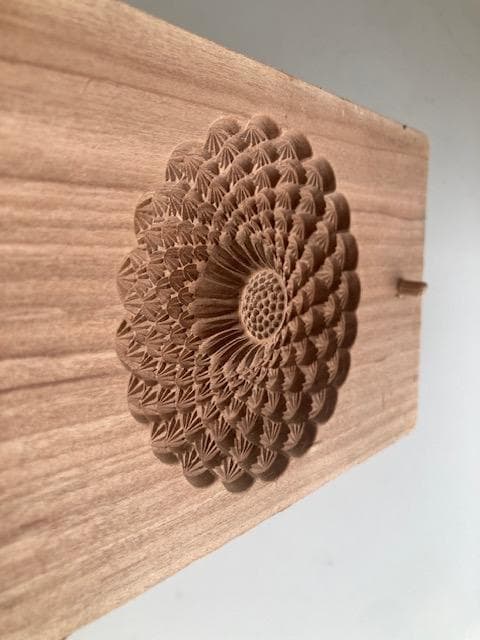 古道具　木型　干菓子　八重菊