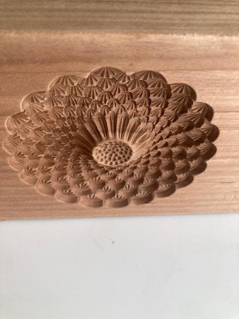 古道具　木型　干菓子　八重菊