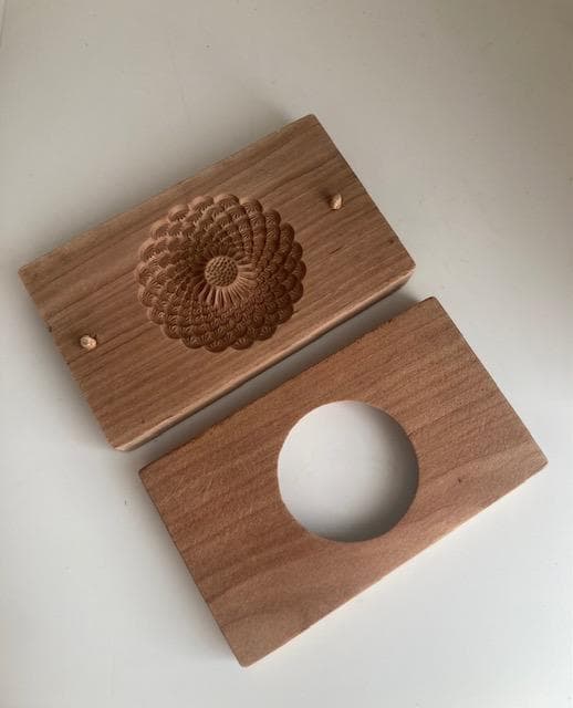 古道具　木型　干菓子　八重菊