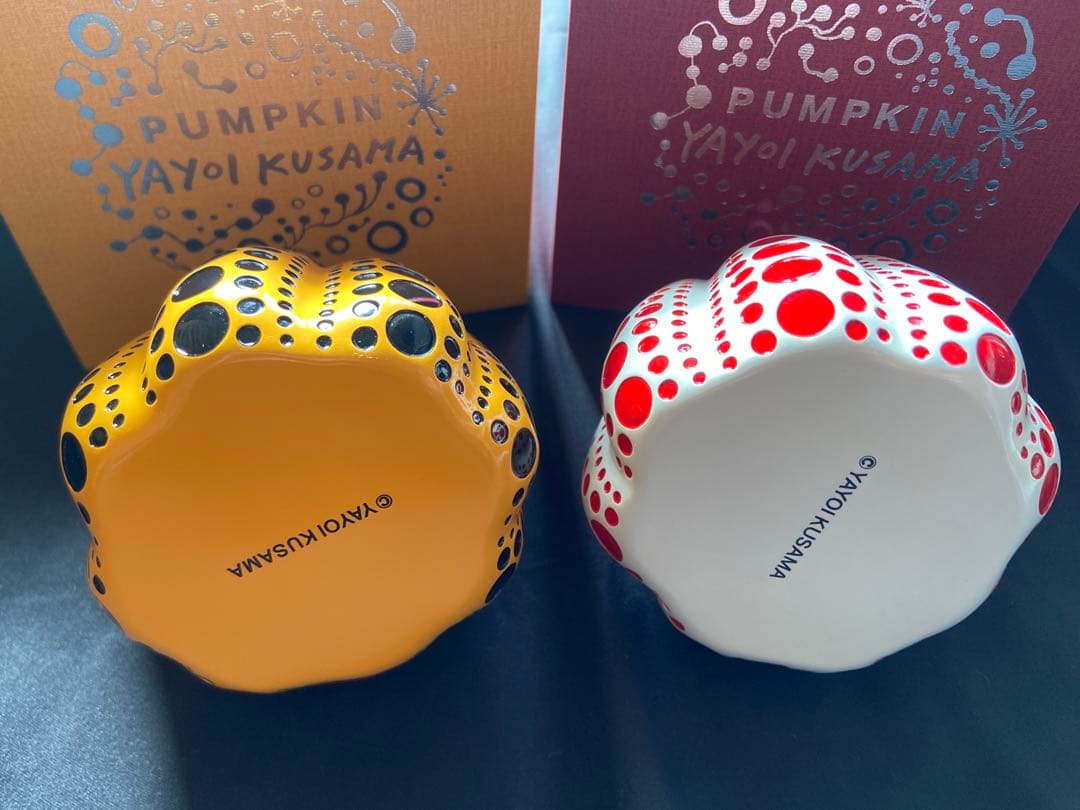 草間彌生 オブジェ パンプキン 黄＆赤 セット 箱付 Yayoi Kusama