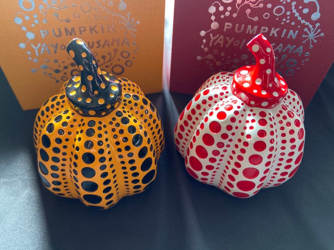 草間彌生 オブジェ パンプキン 黄＆赤 セット 箱付 Yayoi Kusama