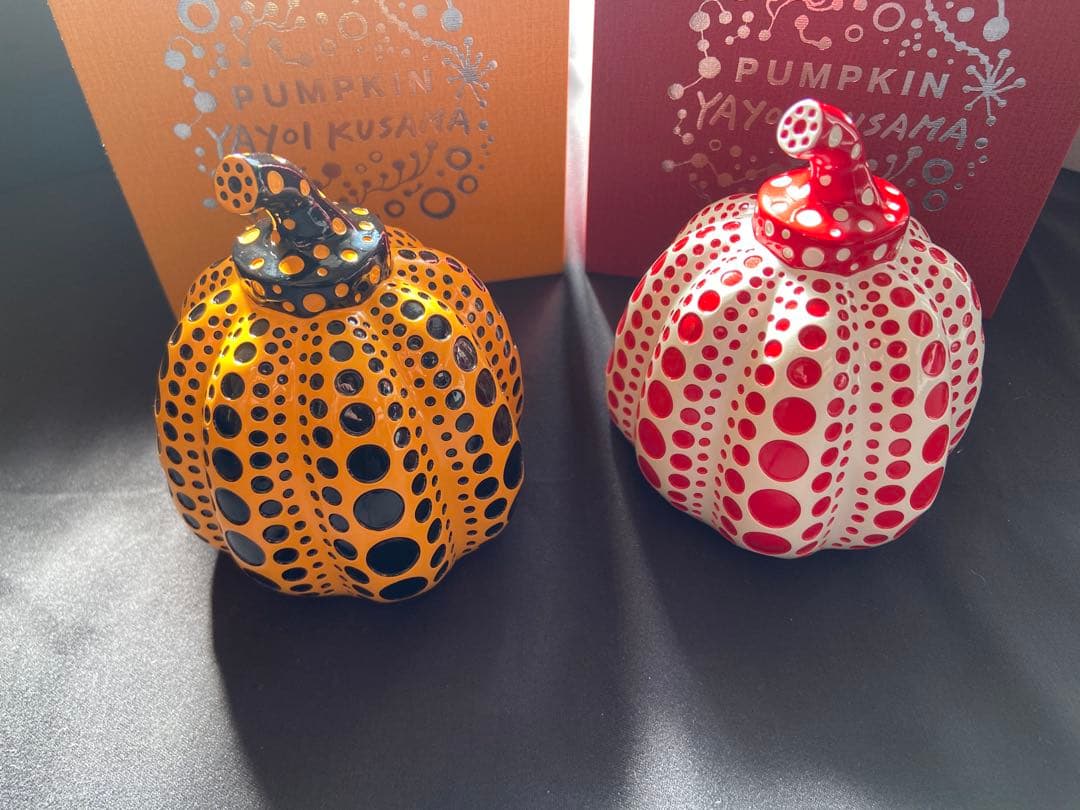 草間彌生 オブジェ パンプキン 黄＆赤 セット 箱付 Yayoi Kusama